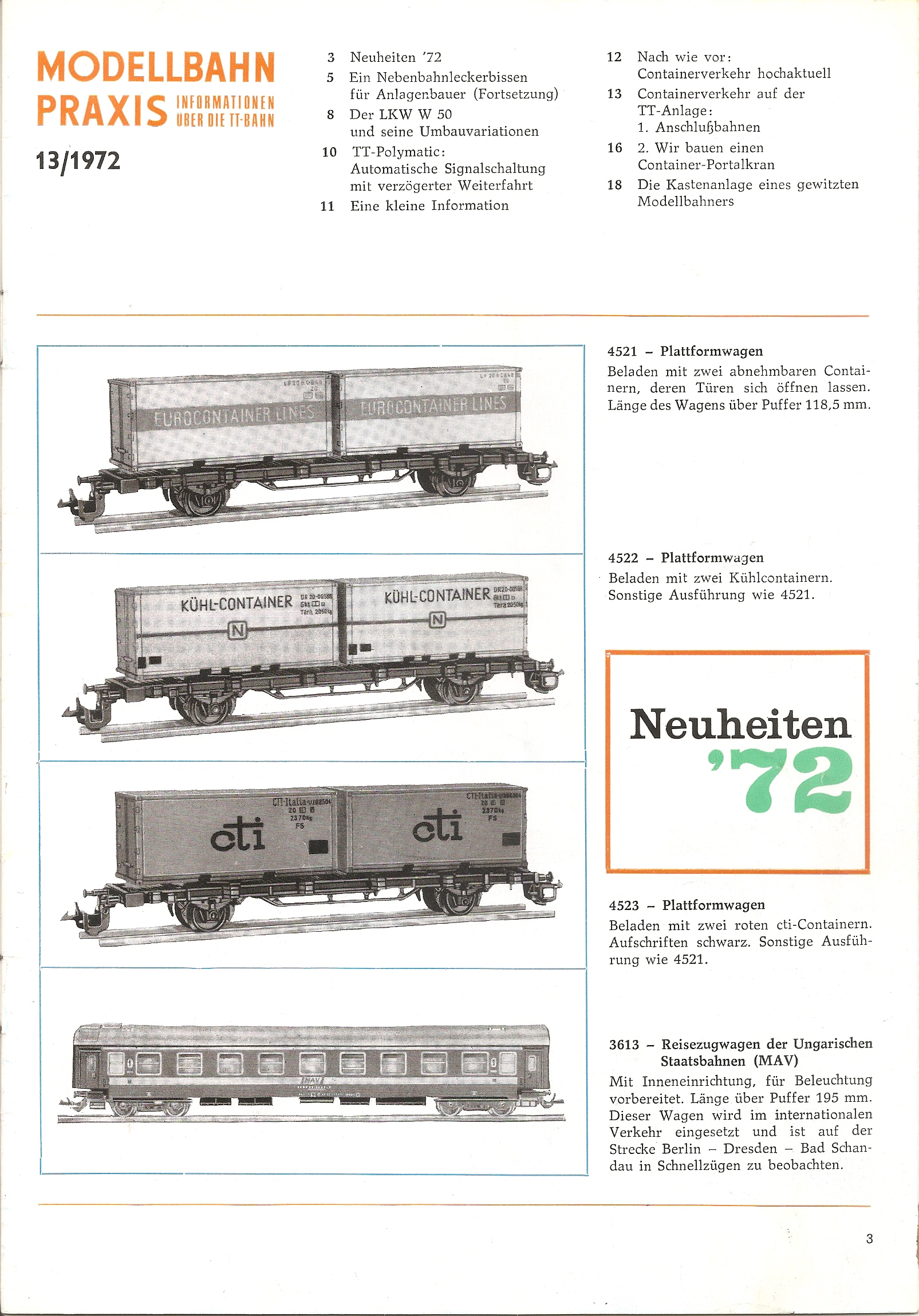 Журнал Modellbahn Praxis №13  1972 г. страница 2