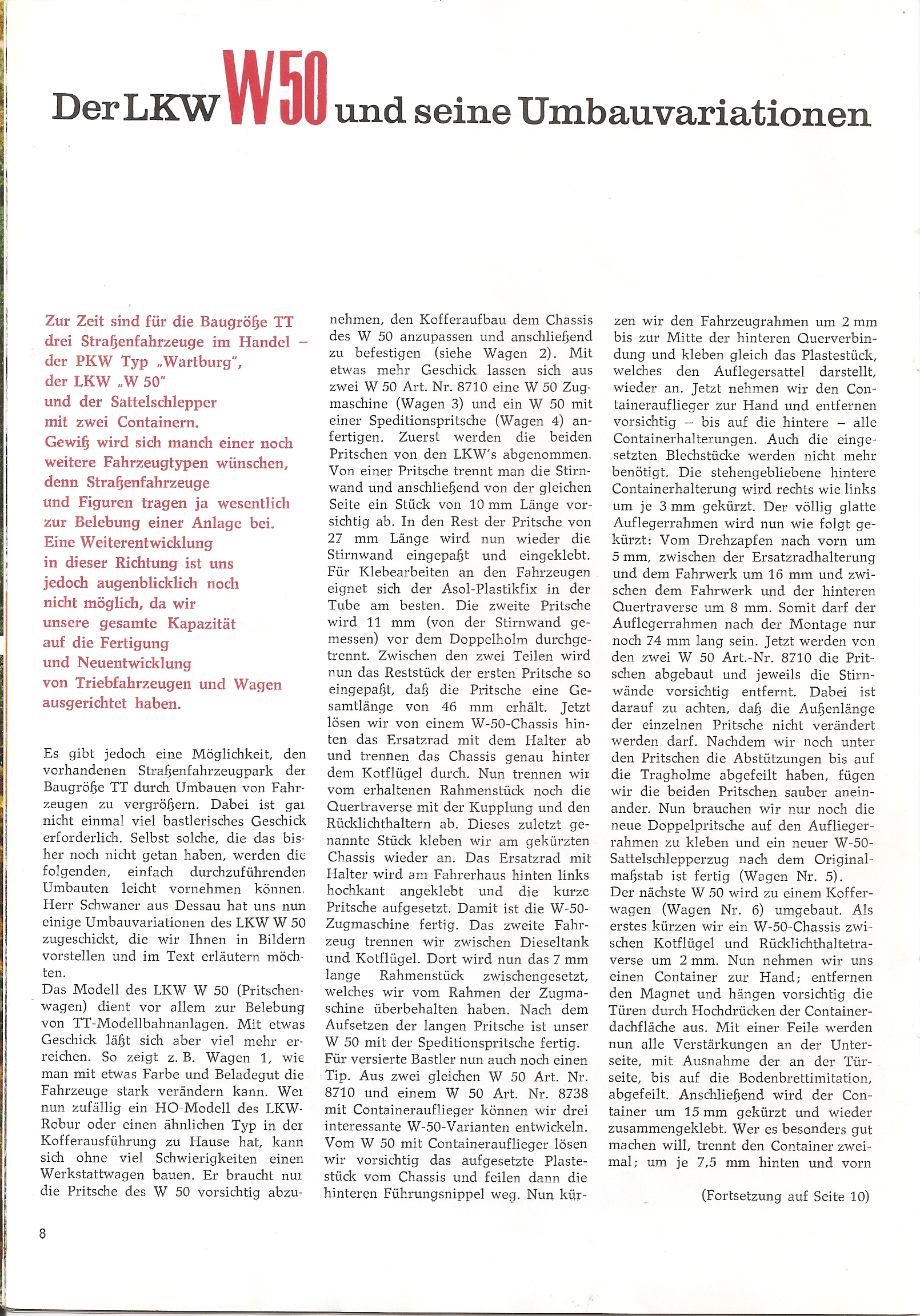 Журнал Modellbahn Praxis №13  1972 г. страница 7