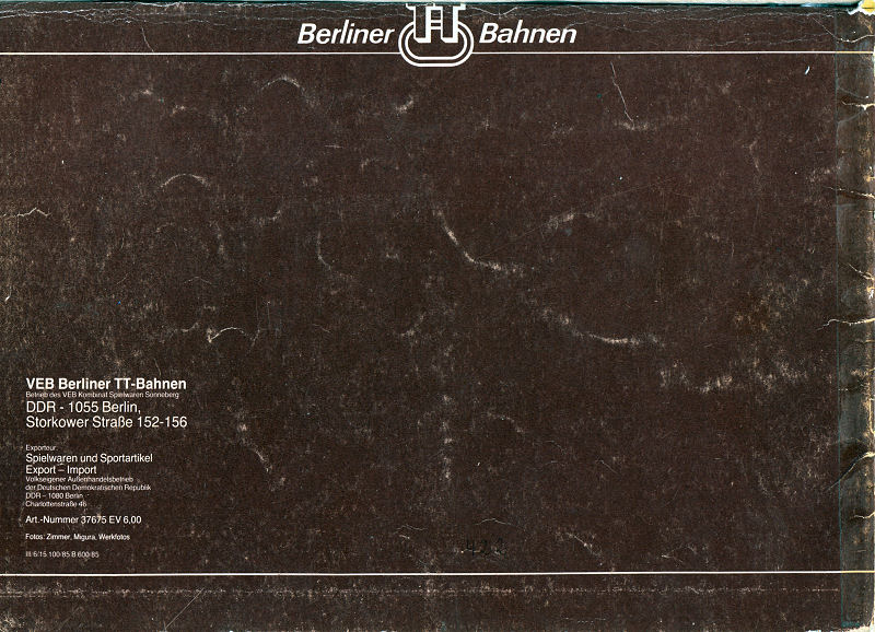 Berliner TT Bahnen Gleisplane 1985   страница 52