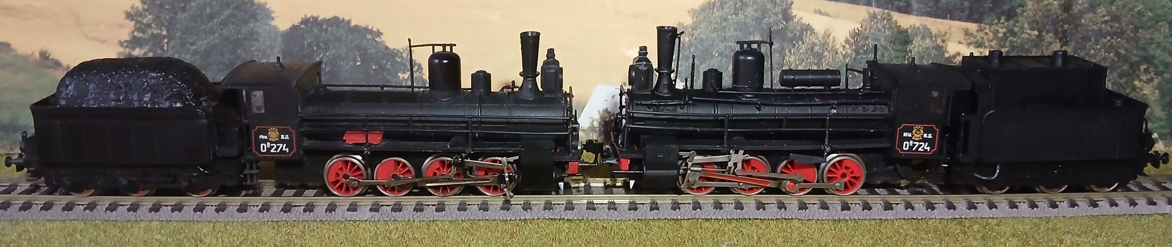 Модели паровоза  серии О. с угольныим и нефтяным отоплением