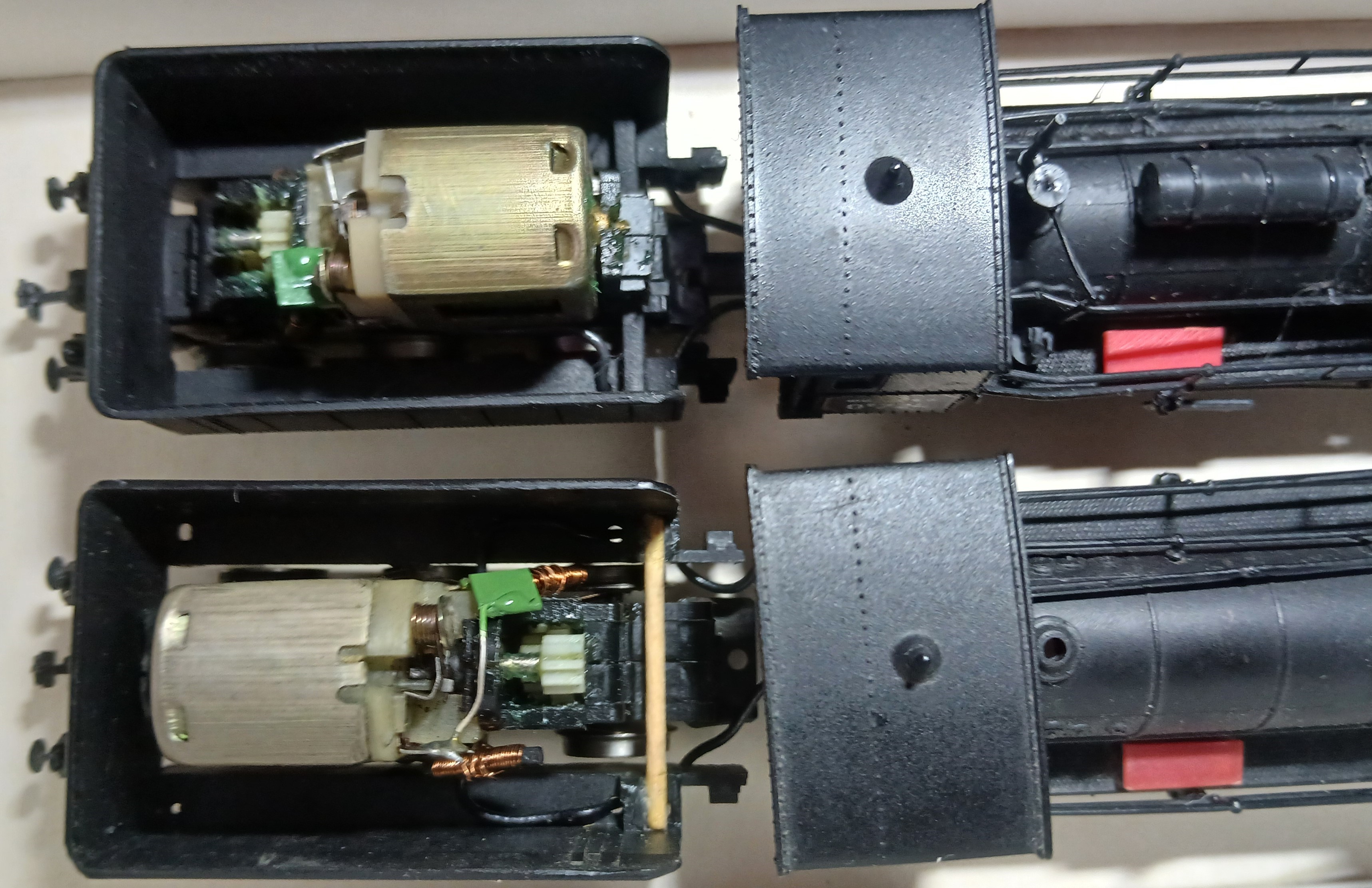 Конструкции привода модели паровоза  серии О. Вид сверху